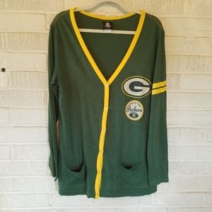 Green bay packers cardigan team apparel nfl